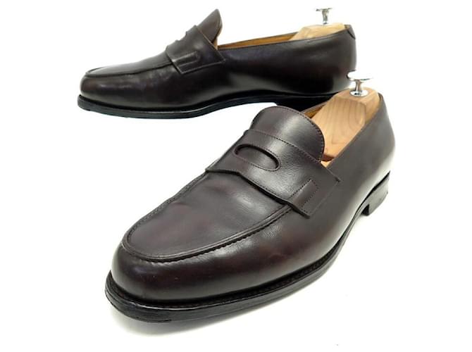 JOHN LOBB SHOES LOPEZ LOAFERS 7.5E 41.5 BROWN LEATHER SHOES  ref.588471