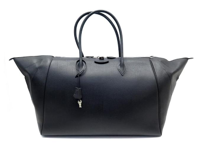 Hermès HERMES PARIS BOMBAY TRAVEL BAG 50 cm 2007 BLACK EPSOM LEATHER HAND BAG  ref.588482