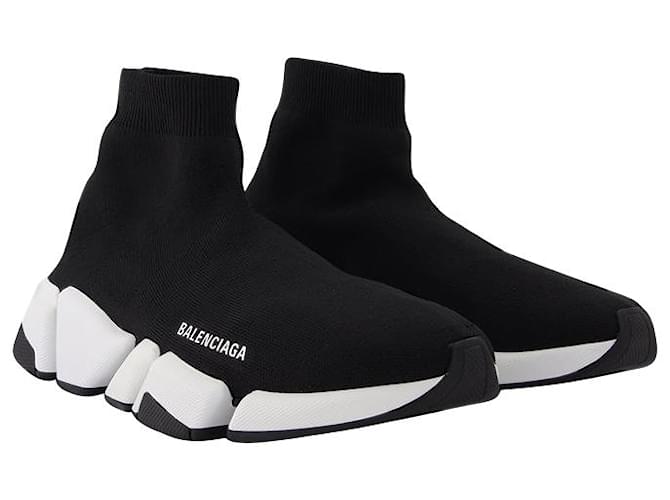 Balenciaga Speed 2.0 Lt Sneakers in Black/White/Black  ref.588551