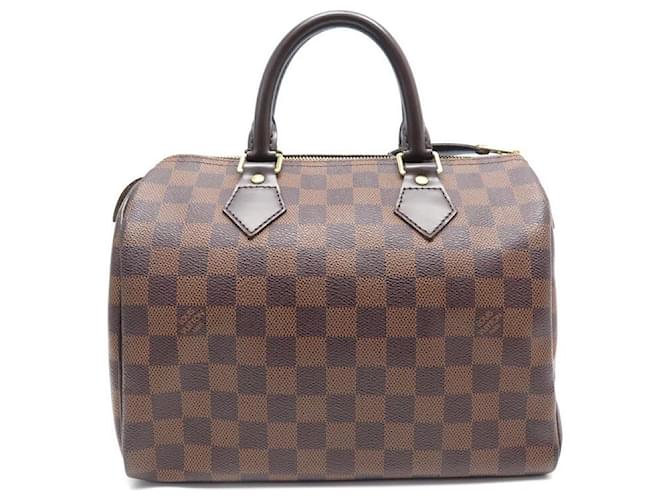 Speedy Louis Vuitton schnelle Handtasche 25 DAMIER EBONY CANVAS N41365 Handtasche Braun Leinwand  ref.588611