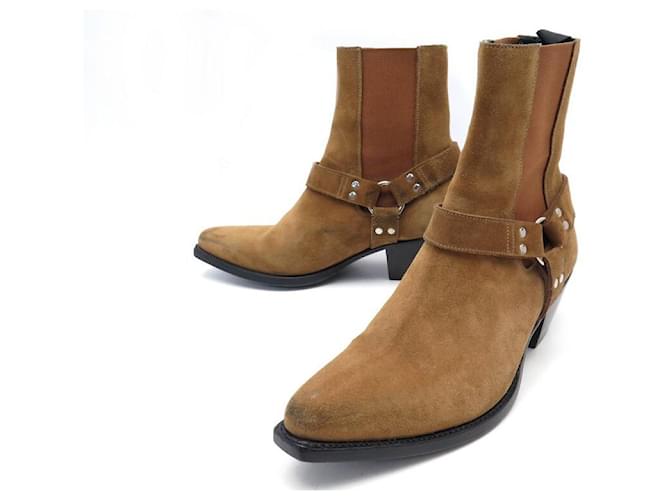 Céline CELINE SHOES BOOTS 406a12 in Brown Suede 39 BROWN SUEDE BOOTS  ref.588619