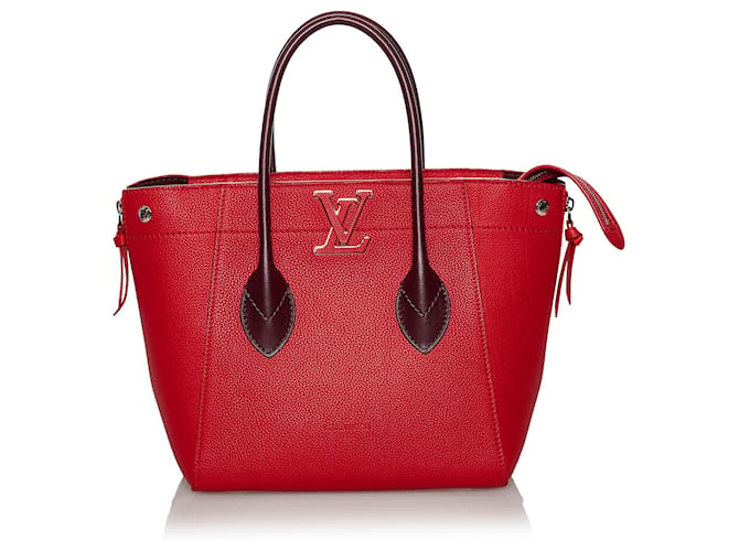 Louis Vuitton Cartable en cuir rouge Louis Vuitton Freedom Veau façon poulain  ref.588644
