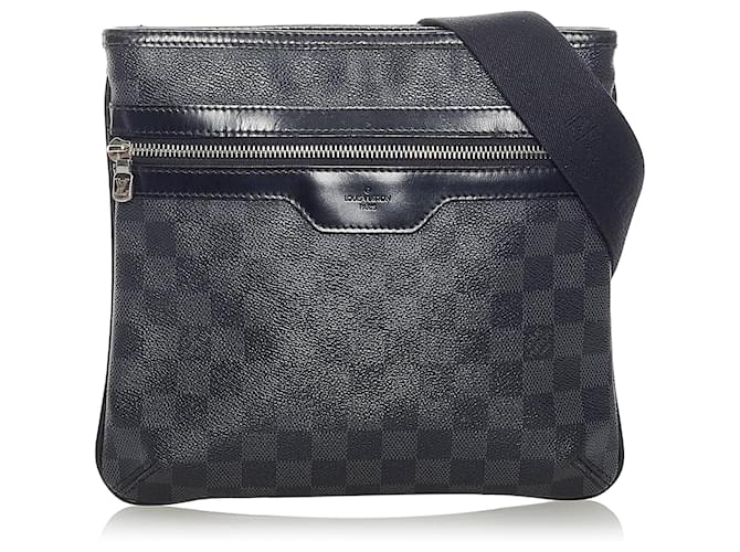 Louis Vuitton Black Damier Graphite Thomas Grey Leather Cloth ref