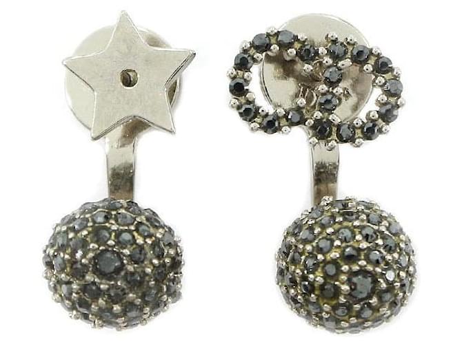 [Used] Christian Dior Christian Dior Rhinestone CD Logo Star Earrings Silver Accessories Earrings Silvery  ref.588759