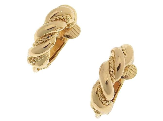 [Used] Christian Dior Christian Dior Earrings Women's Brand Gold Twist Fashionable Elegant Vintage Golden Gold-plated  ref.588881