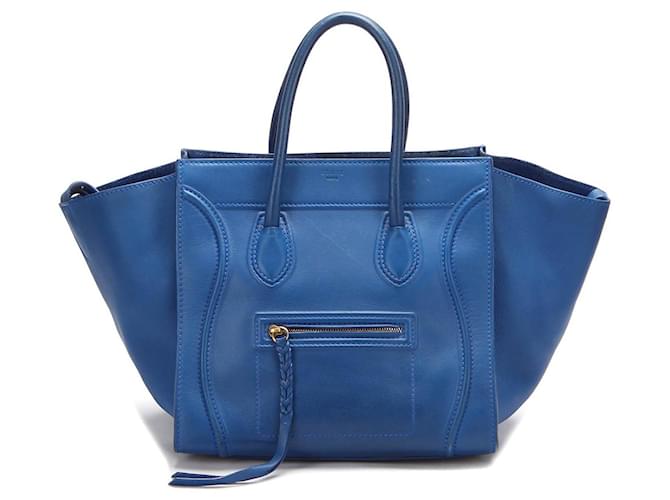 Céline Luggage Cuir Bleu  ref.589075