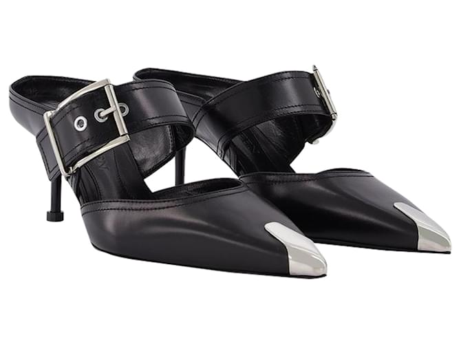 Alexander Mcqueen Boxcar pumps in Black and Silver Leather Multiple colors  ref.589126