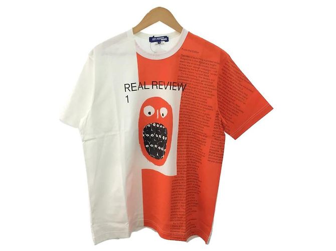 JUNYA WATANABE COMME des GARCONS HOMBRE 20SS/REAL REVIEW TEE/Camiseta/M/Algodón/BLANCO