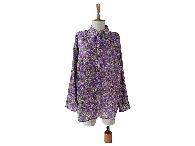 Ralph Lauren Top de camisa de algodón morado Talla XXL Multicolor Púrpura