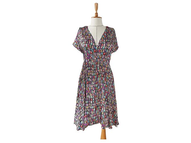 Autre Marque Vestido de seda Avoca Anthology Multicolor