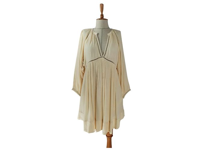 Free People Kleid Beige Modal Rayon M