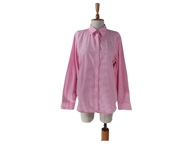 Top Ralph Lauren a rayas rosa y blanco de algodón