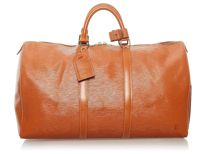 Louis Vuitton Brown Epi Keepall 50 Leather  ref.589213