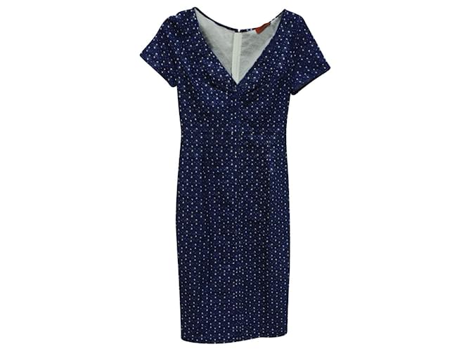 Missoni Bedrucktes Sommerkleid mit V-Ausschnitt aus marineblauem Viskose Strahl Zellulosefaser  ref.589258