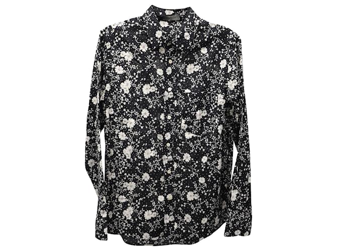 Camisa con estampado floral de Isabel Marant en algodón negro  ref.589285