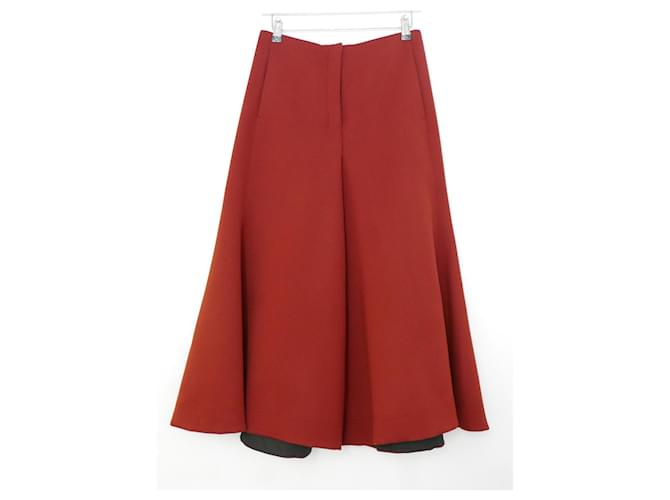 Céline Celine x Philo Pre-Fall 2015 Wide Leg Culottes Trousers Cognac Wool  ref.589387