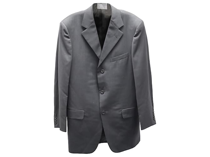 Jaqueta de terno formal Gianni Versace em mistura de lã preta Preto  ref.589447