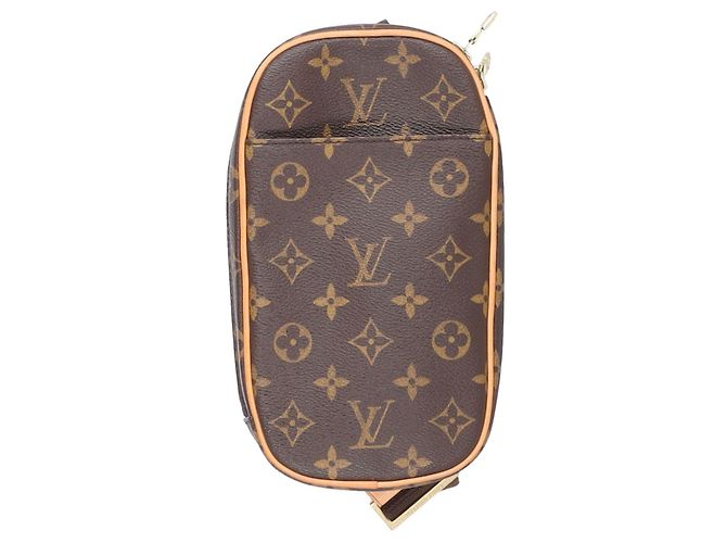 Borsa a tracolla Louis Vuitton Monogram Gange in pelle marrone