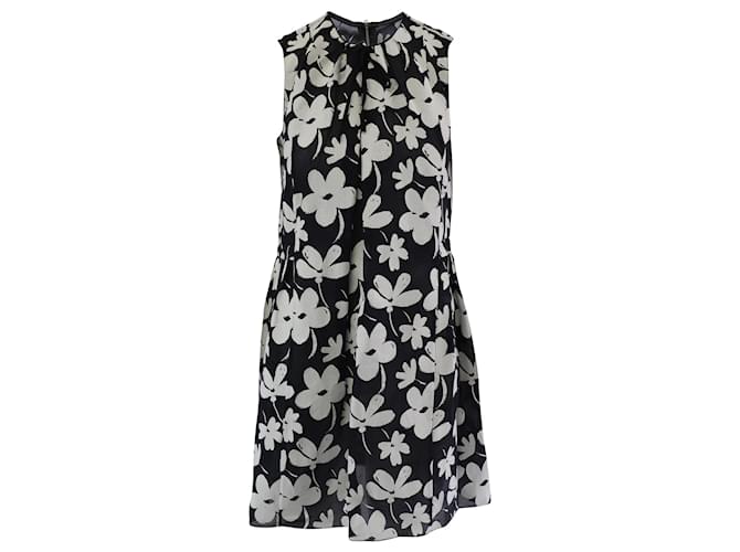 Marni Florales ärmelloses Kleid aus schwarzem Polyamid Nylon  ref.589462