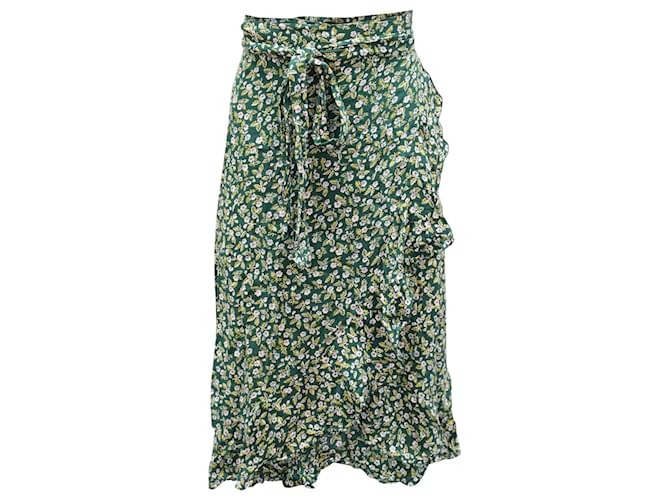 Faithfull The Brand X Anthropologie Celeste Wrap Midi Skirt in Green Rayon Cellulose fibre  ref.589464