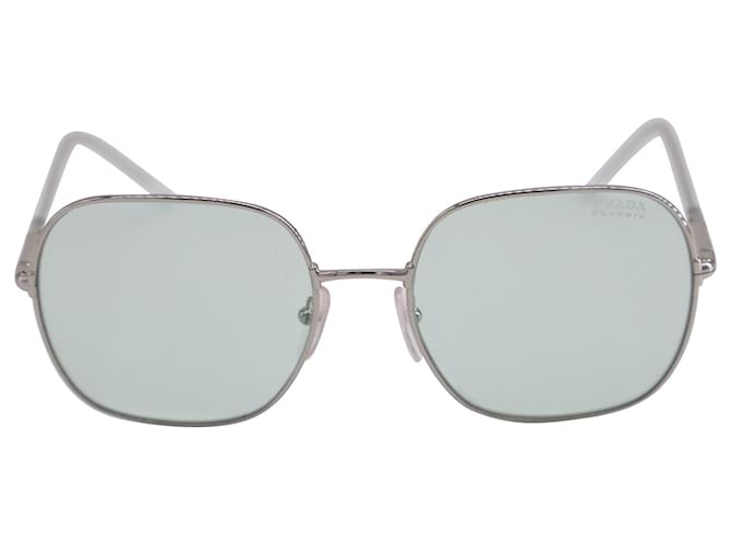 Prada Decode Square Sunglasses in Silver Metal Silvery Metallic  ref.589466