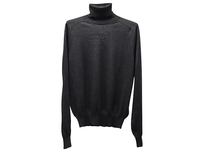 The Row Ronald Slim-Fit Rollneck Sweater in Black Wool  ref.589492