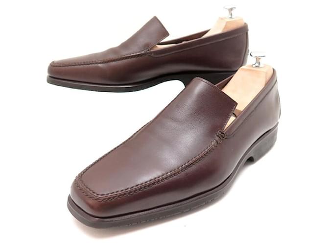 Hermès NINE HERMES MOCCASIN SHOES 45 BROWN LEATHER LOAFERS SHOES  ref.589529