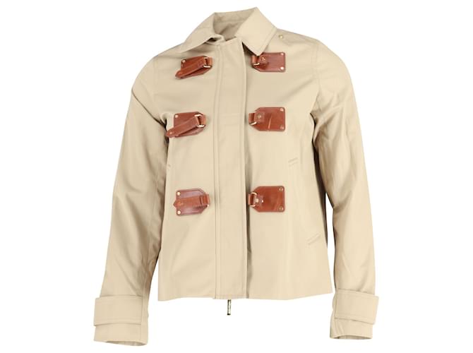 Michael Kors Duffle Cropped Jacket in Beige Cotton  ref.589608