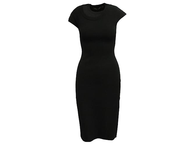 Proenza Schouler Layered Knit Dress in Black Viscose Polyester  ref.589613