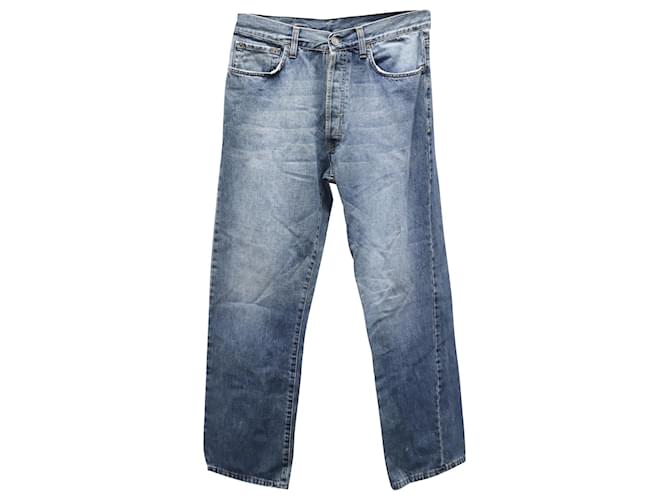Gucci Straight Cut Denim Jeans in Blue Cotton  ref.589629