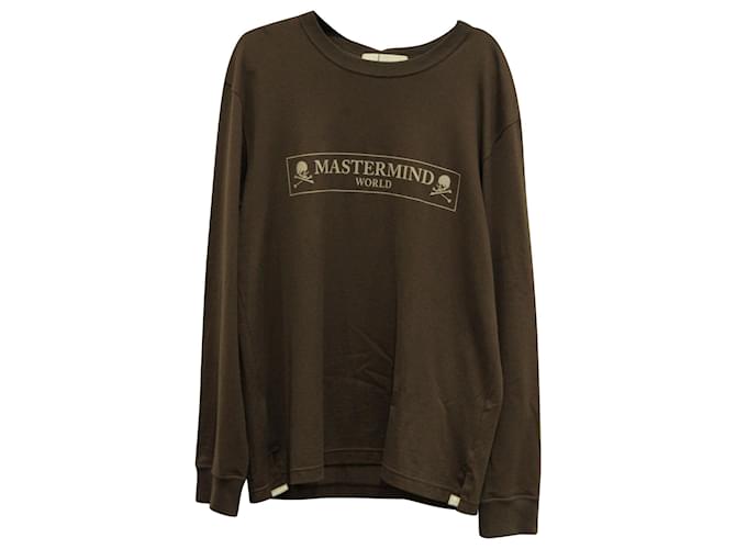 Autre Marque Maglietta Mastermind Japan a maniche lunghe Box Logo in cotone marrone  ref.589630