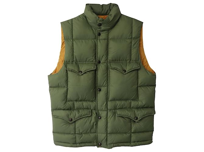 Ralph Lauren RRL Quilted Mockneck Vest in Olive Green Nylon  ref.589655