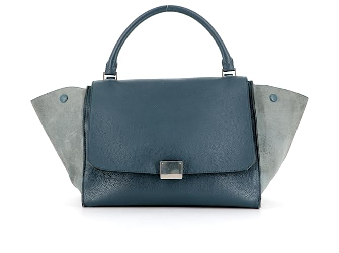 Céline Trapèze Blue Leather  ref.589698