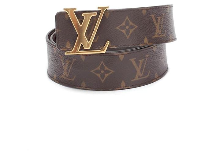 Louis Vuitton Cintura LV Initiales Marrone Tela  ref.589863