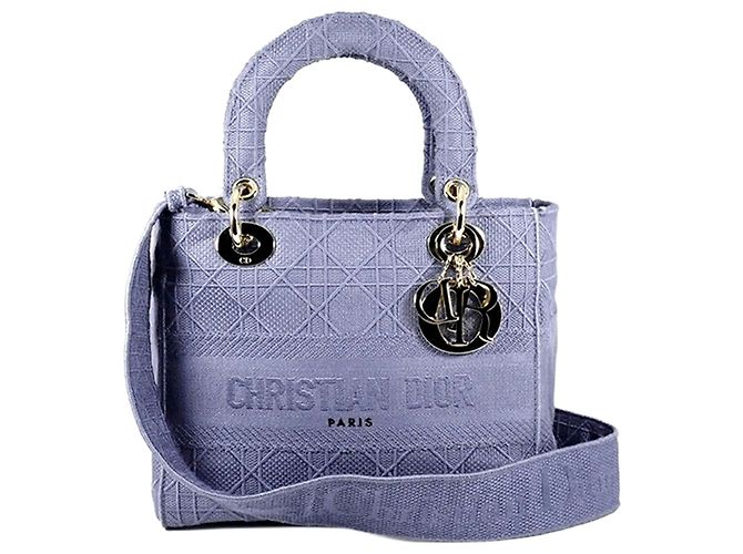Dior Roxo Médio Lona Cannage Lady D Lite