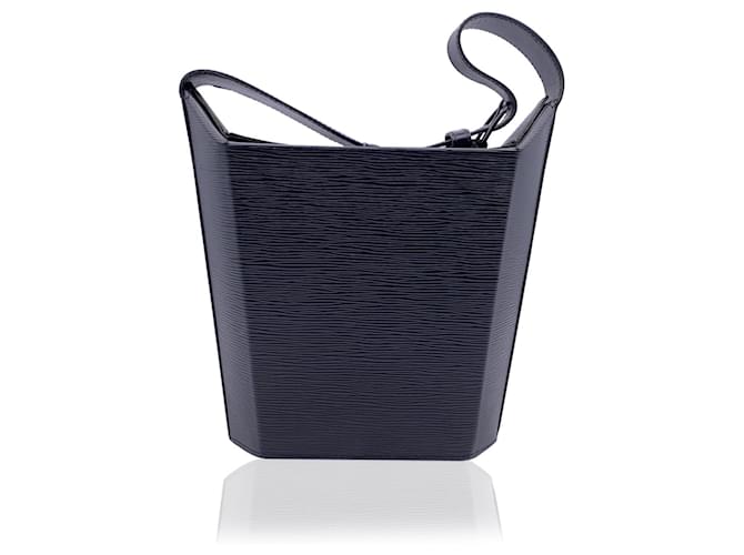 Bucket Louis Vuitton Sac à bandoulière Seau Vintage en cuir épi noir  ref.590043