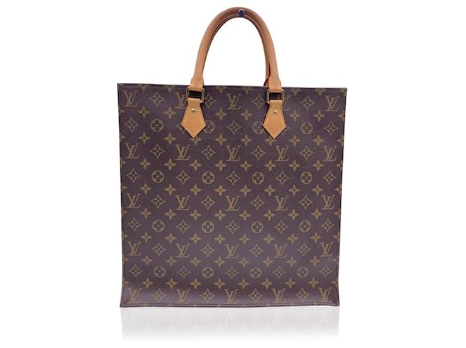 Louis Vuitton Monogram Canvas Sac Plat GM Tote Shopping Bag Toile Marron  ref.590059
