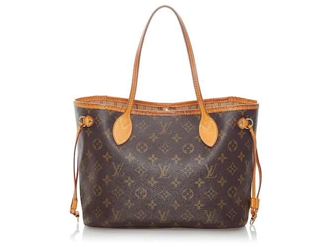 Louis Vuitton Brown Monogram Neverfull PM Leather Cloth  ref.590178