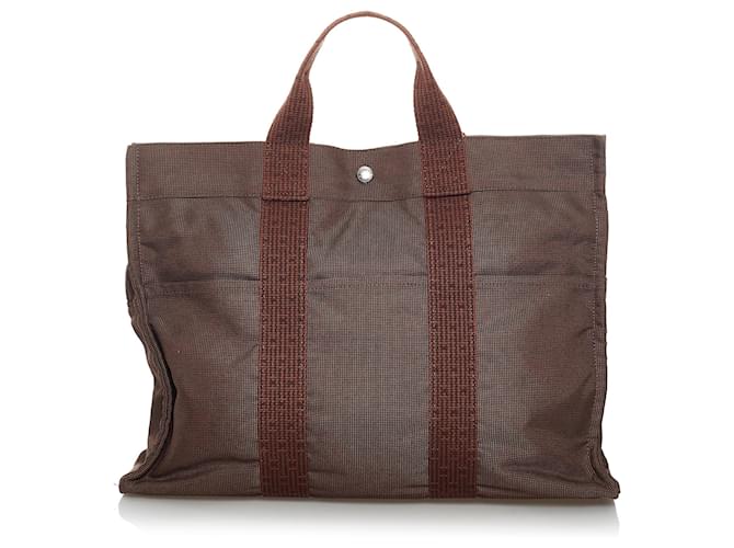 Hermès Hermes Brown Herline MM Tote Bag Cloth Cloth  ref.590179