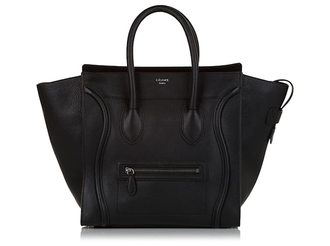 Luggage Céline Celine Schwarze Mini-Gepäcktasche aus Leder Kalbähnliches Kalb  ref.590233