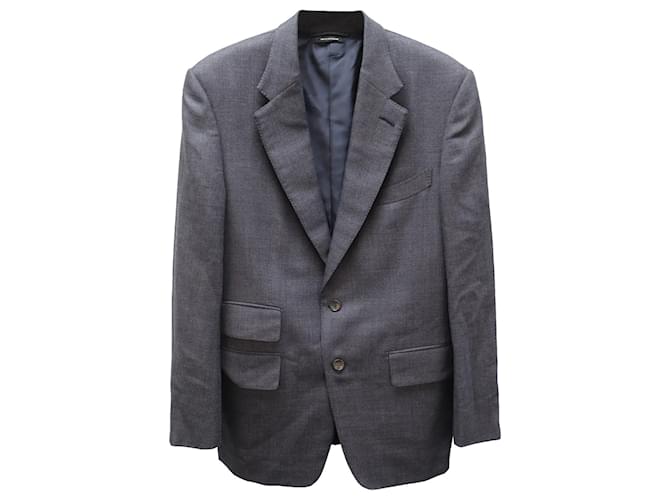 Tom Ford Single Breasted Two Piece Suit in Grey and Navy Blue Wool Multiple  colors  - Joli Closet