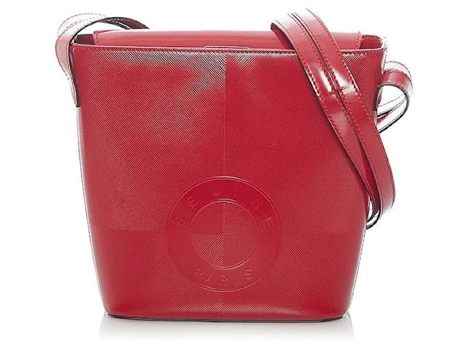 Céline Leather Shoulder Bag Red  ref.590455