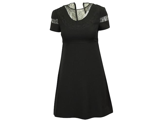 black silk lace slip dress Dolce & Gabbana Lace Trim Satin Slip Dress Black with DG Logo Plaque main image 0