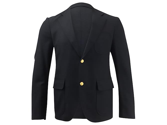 Junya Watanabe Single Breasted Blazer in Black Cotton  Navy blue  ref.590524