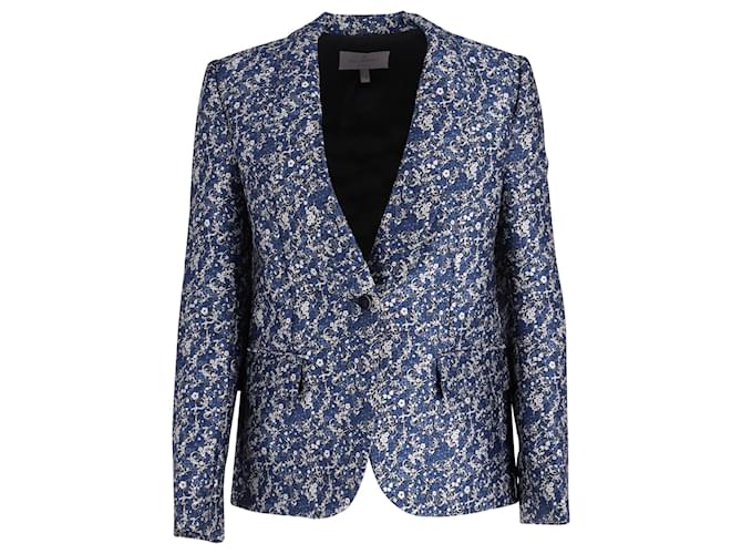 Mulberry Floral Jacquard Blazer in Blue Polyester  ref.590526