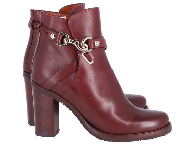 Botines Mulberry Dorset en Piel Burdeos