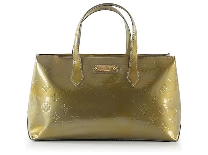 Louis Vuitton Wilshire PM-Tasche aus olivgrünem Lackleder  ref.590565