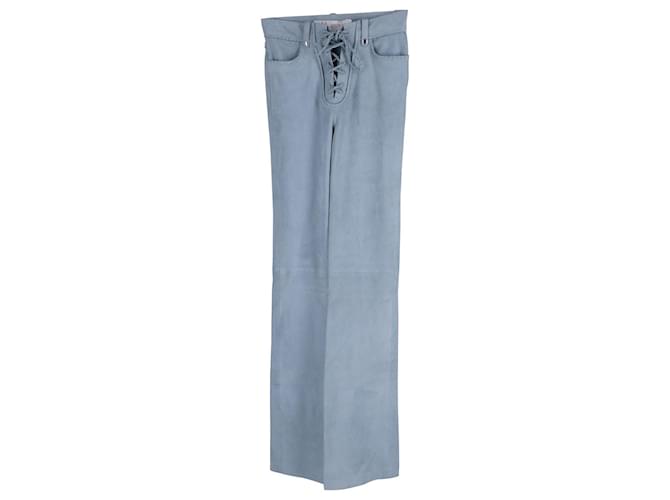 Iro Vehla Trousers in Light Blue Cotton Suede  ref.590569