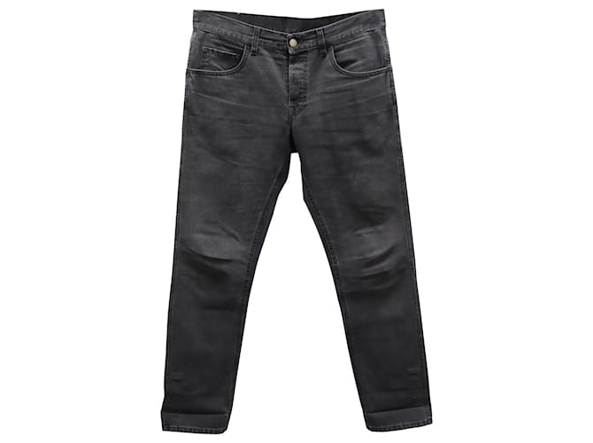 Jeans Gucci in denim di cotone nero  ref.590624