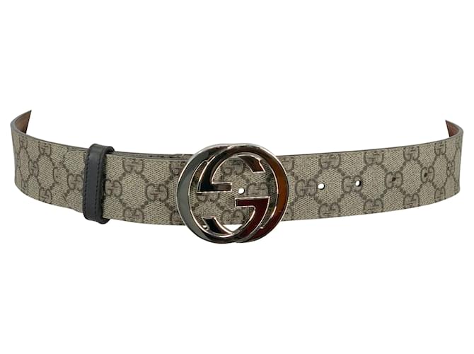 Gucci belt in beige canvas and leather with monogram White Cream Cloth  ref.590649